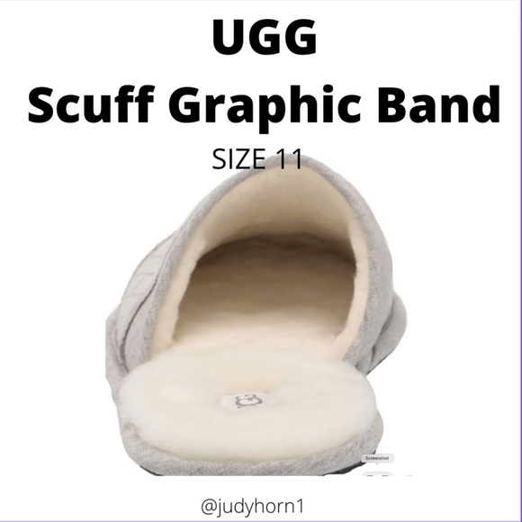 FATHER'S DAY SHOPPING " CLOSET SAMPLE"UGG Size 11 Men’s Scuff Graphic Band Grey" - Picture 5 of 11